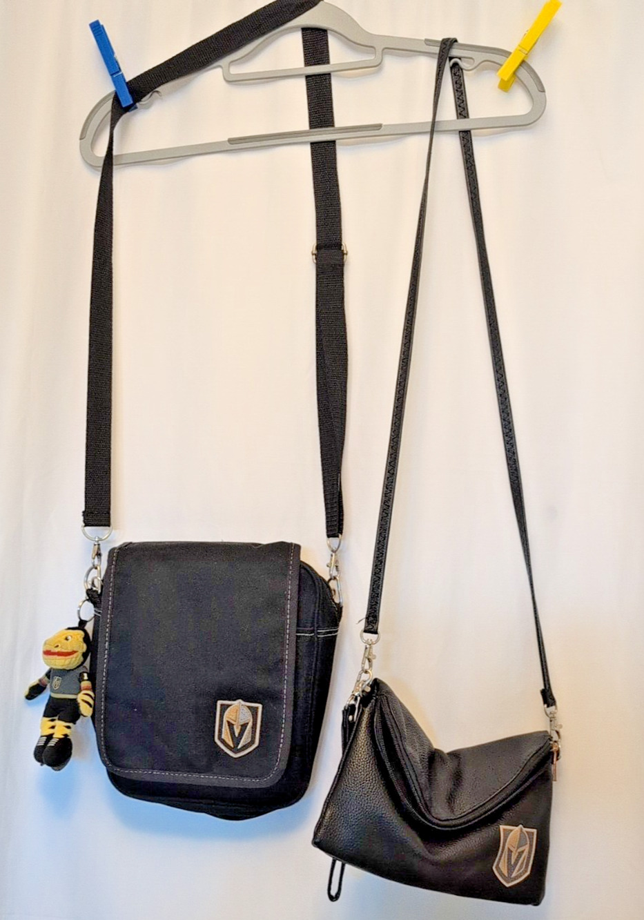 Set of Two Vegas Golden Knights Purses w/ 1 mini chance mascot